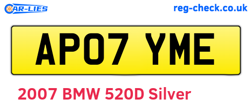 AP07YME are the vehicle registration plates.