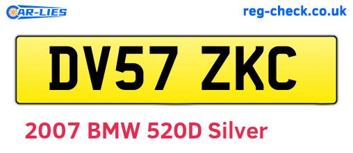 DV57ZKC are the vehicle registration plates.