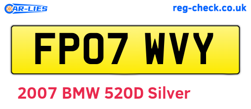 FP07WVY are the vehicle registration plates.