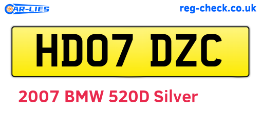 HD07DZC are the vehicle registration plates.