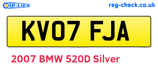 KV07FJA are the vehicle registration plates.