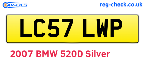 LC57LWP are the vehicle registration plates.