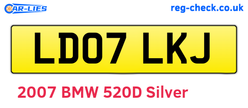 LD07LKJ are the vehicle registration plates.