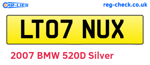 LT07NUX are the vehicle registration plates.