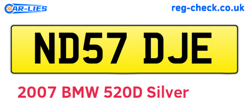 ND57DJE are the vehicle registration plates.