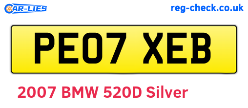 PE07XEB are the vehicle registration plates.