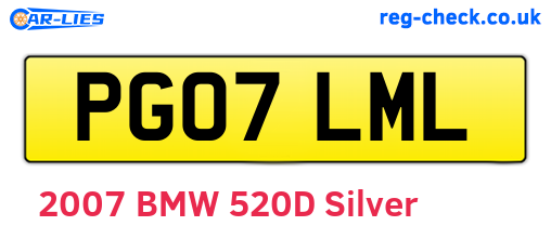 PG07LML are the vehicle registration plates.
