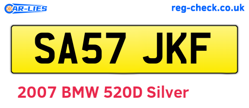 SA57JKF are the vehicle registration plates.