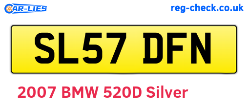 SL57DFN are the vehicle registration plates.