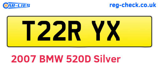 T22RYX are the vehicle registration plates.