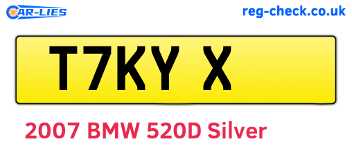 T7KYX are the vehicle registration plates.
