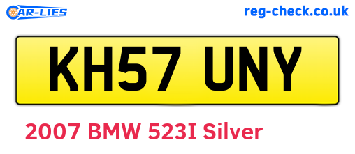 KH57UNY are the vehicle registration plates.