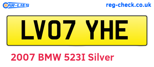 LV07YHE are the vehicle registration plates.