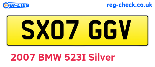 SX07GGV are the vehicle registration plates.