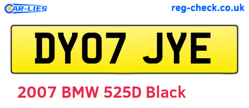 DY07JYE are the vehicle registration plates.