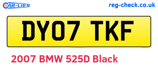 DY07TKF are the vehicle registration plates.