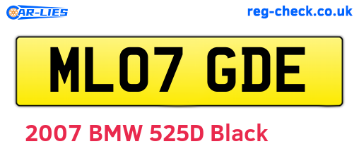 ML07GDE are the vehicle registration plates.