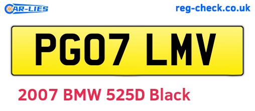 PG07LMV are the vehicle registration plates.