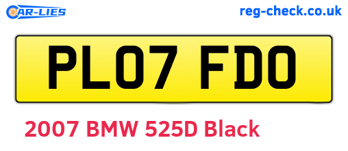 PL07FDO are the vehicle registration plates.