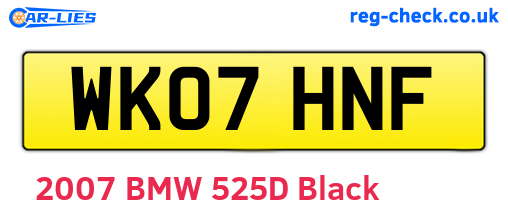 WK07HNF are the vehicle registration plates.