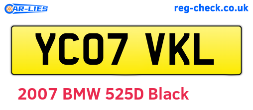 YC07VKL are the vehicle registration plates.