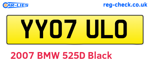 YY07ULO are the vehicle registration plates.