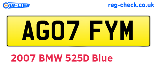 AG07FYM are the vehicle registration plates.