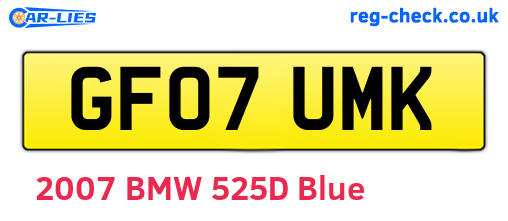 GF07UMK are the vehicle registration plates.