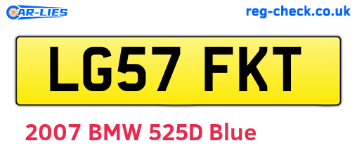 LG57FKT are the vehicle registration plates.