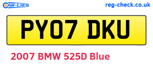 PY07DKU are the vehicle registration plates.