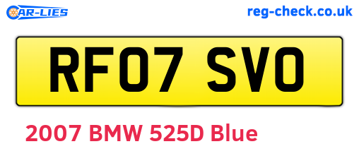 RF07SVO are the vehicle registration plates.