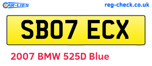 SB07ECX are the vehicle registration plates.
