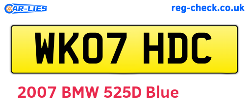 WK07HDC are the vehicle registration plates.