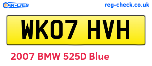 WK07HVH are the vehicle registration plates.