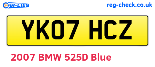 YK07HCZ are the vehicle registration plates.