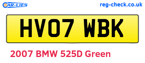 HV07WBK are the vehicle registration plates.