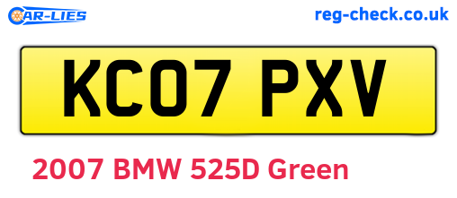 KC07PXV are the vehicle registration plates.