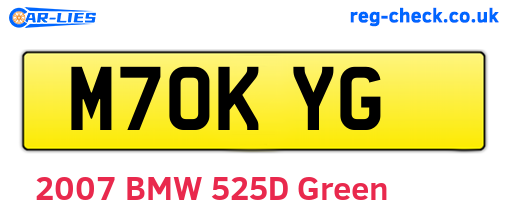 M70KYG are the vehicle registration plates.