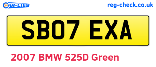 SB07EXA are the vehicle registration plates.
