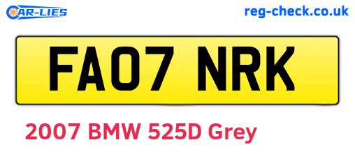 FA07NRK are the vehicle registration plates.