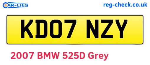 KD07NZY are the vehicle registration plates.