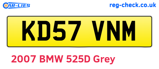 KD57VNM are the vehicle registration plates.