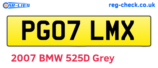 PG07LMX are the vehicle registration plates.