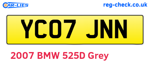 YC07JNN are the vehicle registration plates.