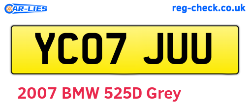 YC07JUU are the vehicle registration plates.