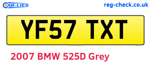YF57TXT are the vehicle registration plates.