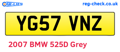 YG57VNZ are the vehicle registration plates.