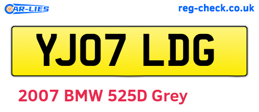 YJ07LDG are the vehicle registration plates.