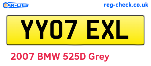 YY07EXL are the vehicle registration plates.