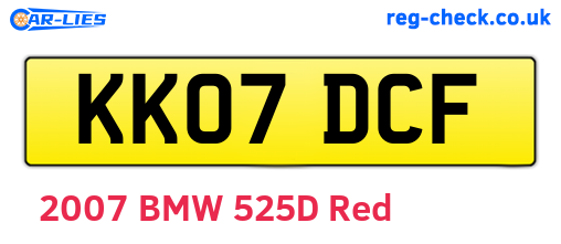 KK07DCF are the vehicle registration plates.